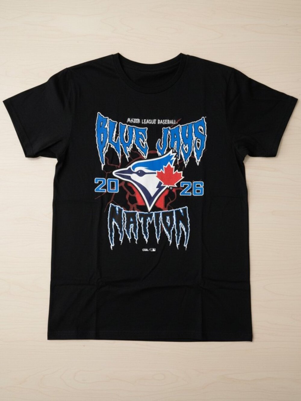 NWT 2026 Toronto Blue Jays Lightning Graphic Black Baseball Tee size Medium